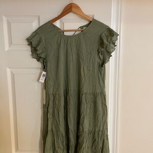 Wilfred Green Ruffle Sleeve Dress